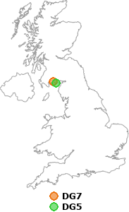 map showing distance between DG7 and DG5