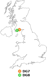 map showing distance between DG7 and DG8