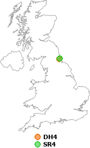 map showing distance between DH4 and SR4