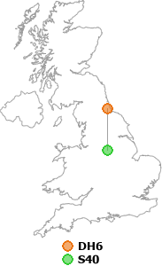 map showing distance between DH6 and S40
