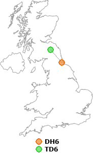 map showing distance between DH6 and TD6