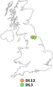map showing distance between DL12 and DL3