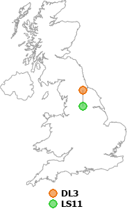 map showing distance between DL3 and LS11