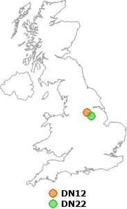map showing distance between DN12 and DN22
