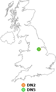 map showing distance between DN2 and DN5