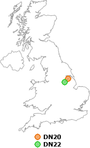 map showing distance between DN20 and DN22