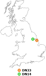 map showing distance between DN33 and DN14