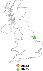 map showing distance between DN33 and DN35