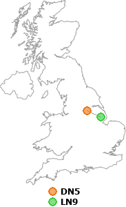 map showing distance between DN5 and LN9