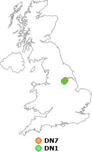 map showing distance between DN7 and DN1