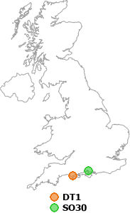 map showing distance between DT1 and SO30