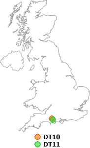 map showing distance between DT10 and DT11