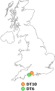 map showing distance between DT10 and DT6