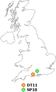 map showing distance between DT11 and SP10