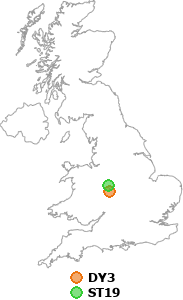 map showing distance between DY3 and ST19