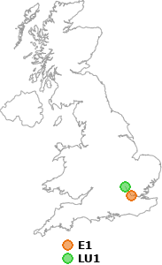 map showing distance between E1 and LU1
