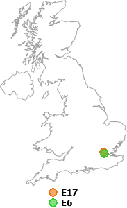 map showing distance between E17 and E6