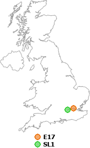 map showing distance between E17 and SL1