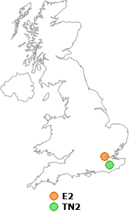 map showing distance between E2 and TN2