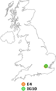 map showing distance between E4 and IG10