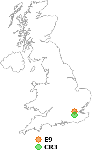 map showing distance between E9 and CR3