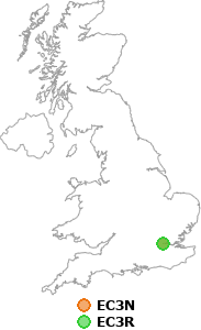 map showing distance between EC3N and EC3R
