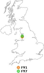 map showing distance between FY1 and FY7
