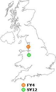 map showing distance between FY4 and SY12