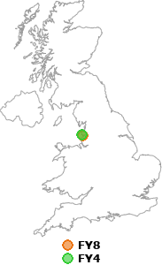 map showing distance between FY8 and FY4