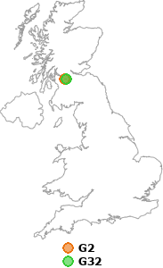 map showing distance between G2 and G32