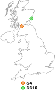 map showing distance between G4 and DD10