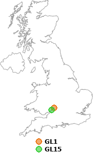 map showing distance between GL1 and GL15