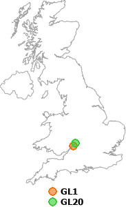 map showing distance between GL1 and GL20