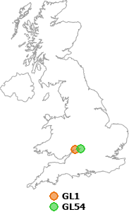 map showing distance between GL1 and GL54