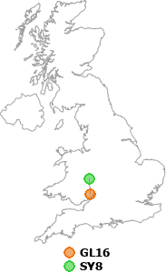map showing distance between GL16 and SY8
