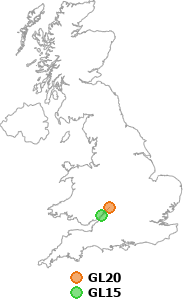 map showing distance between GL20 and GL15
