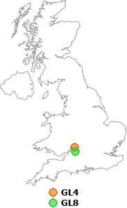 map showing distance between GL4 and GL8