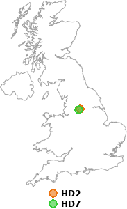 map showing distance between HD2 and HD7