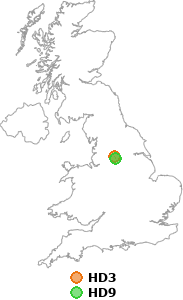 map showing distance between HD3 and HD9