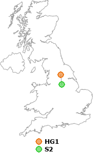 map showing distance between HG1 and S2