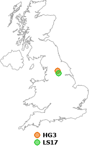 map showing distance between HG3 and LS17