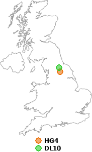 map showing distance between HG4 and DL10