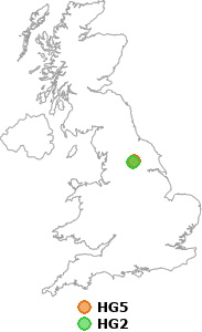map showing distance between HG5 and HG2