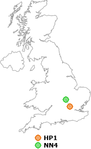 map showing distance between HP1 and NN4