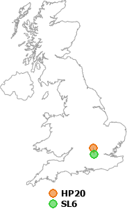 map showing distance between HP20 and SL6