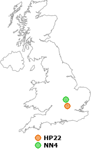 map showing distance between HP22 and NN4