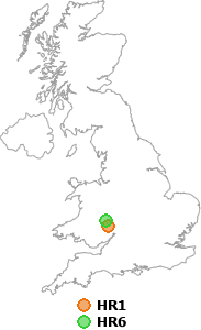 map showing distance between HR1 and HR6