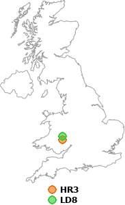 map showing distance between HR3 and LD8