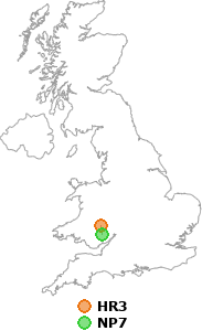 map showing distance between HR3 and NP7