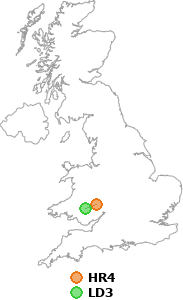 map showing distance between HR4 and LD3